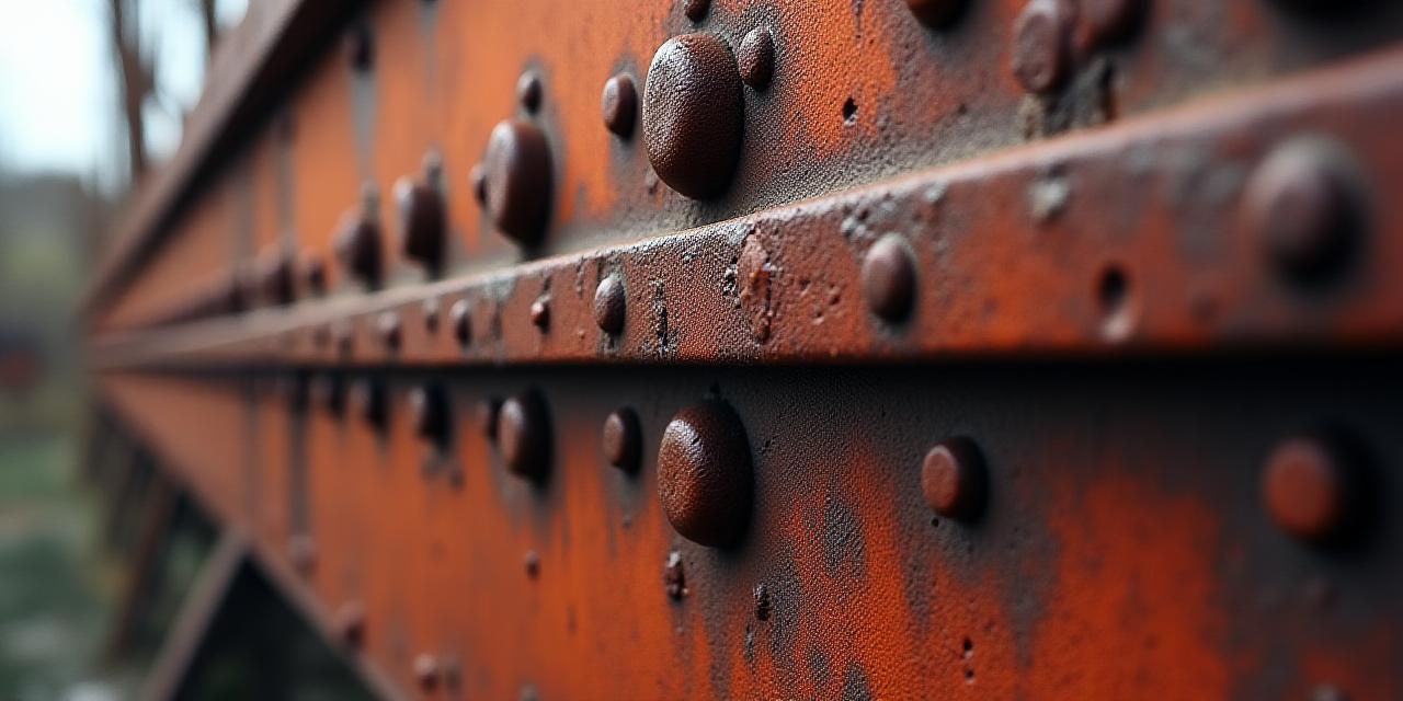 Close up of rusted metal wall art texture