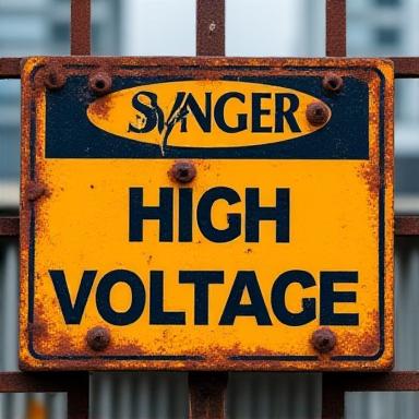 Weathered metal Danger sign