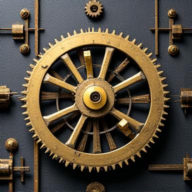 Intricate steampunk gears wall art